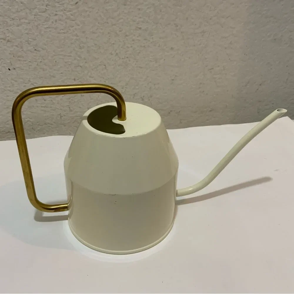 New IKEA VATTENKRASSE Watering Can Ivory/gold 30 oz 403.941.18